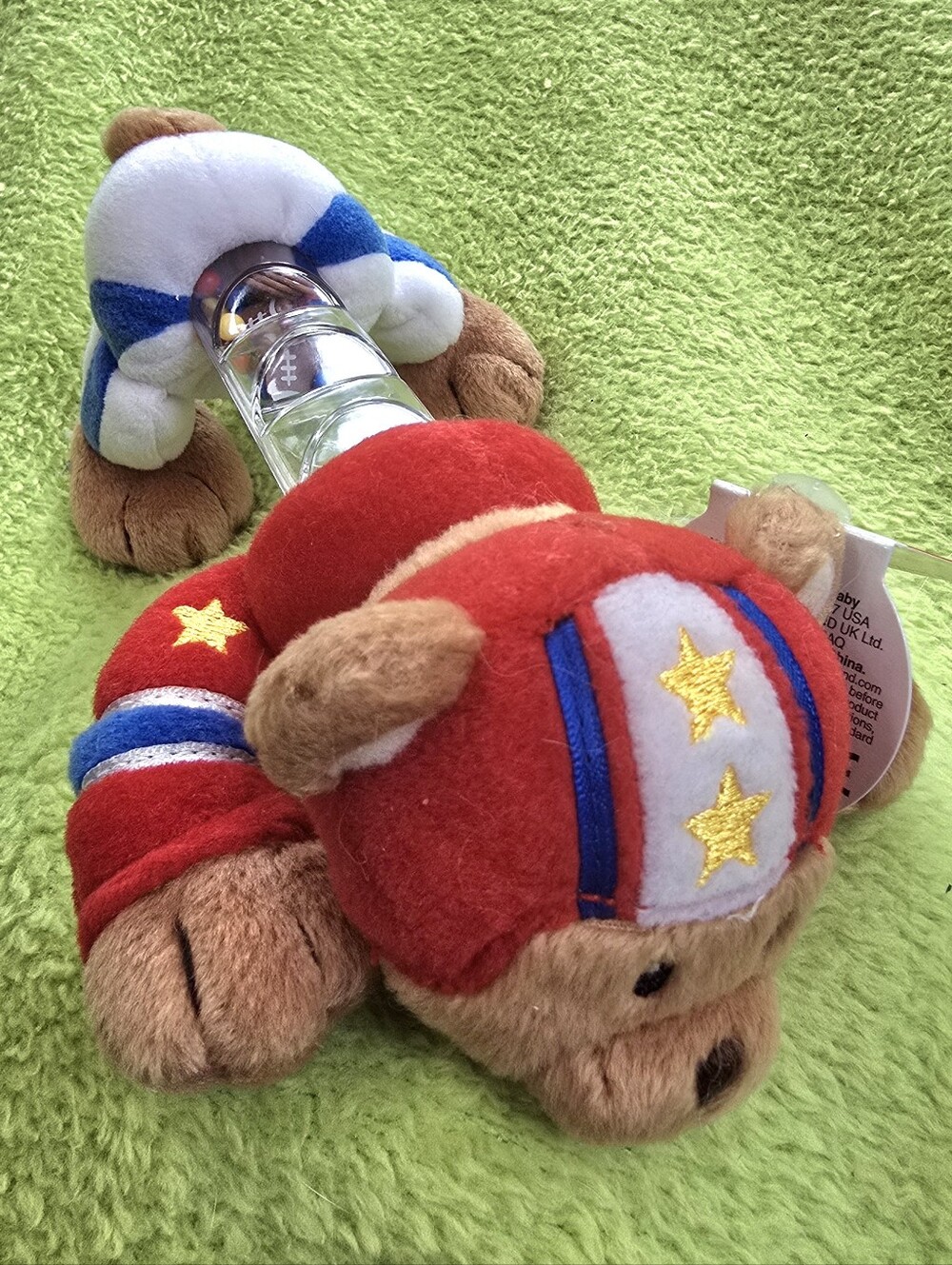 NWT  Baby BOY- GUND FOOTBALL & BEAR RATTLE MVB BABY PLUSH & PLASTIC TOY (Q2)
